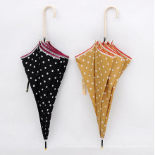 Lace Edge DOT Druck Straight Umbrella (BD-31)